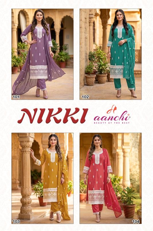 Aanchi nikki 3pcs wholesale ladies kurti shop in siliguri